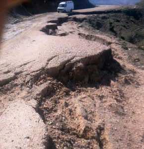Deplorable state of the road linking the center of Beni Oulid and the far-flung Douar of  Tamdah in Morocco. MWN Photo