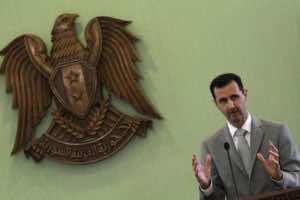 Image taken on October 11, 2010 shows Syrian President Bashar al-Assad at a press conference in Damascus (AFP, Louai Beshara)