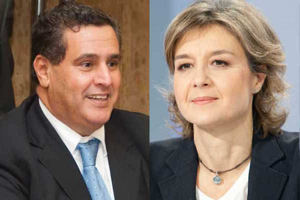 Spanish agriculture minister Isabel Garcia Tejerina with Agriculture minister Aziz Akhannouch