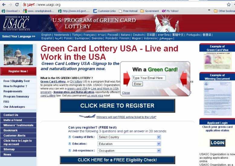 Electronic Diversity Visa Lottery Down