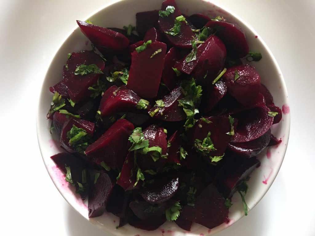 Healthy Moroccan food beets salad. Photo: Jihad Dardar/ Morocco World News