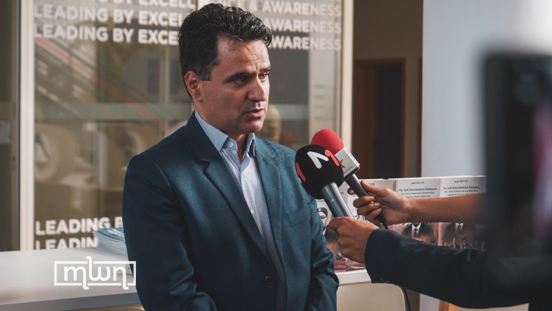 Samir Bennis speaking to the media on the sidelines of the conference