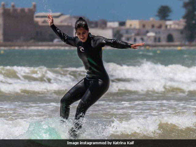 Bollywood Actress Katrina Kaif Learns to Surf in Essaouira