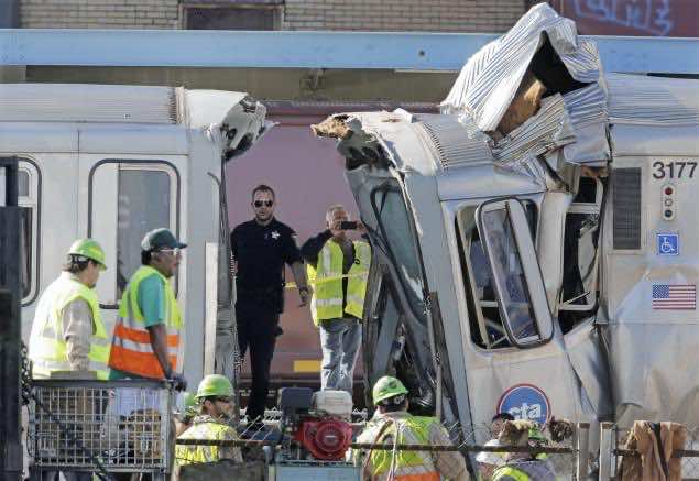 33 people wounded in Chicago train collision