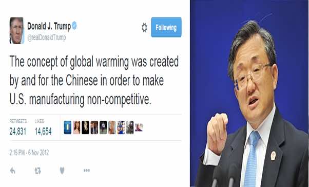 China Reacts to Donald Trump’s Climate Change Claims