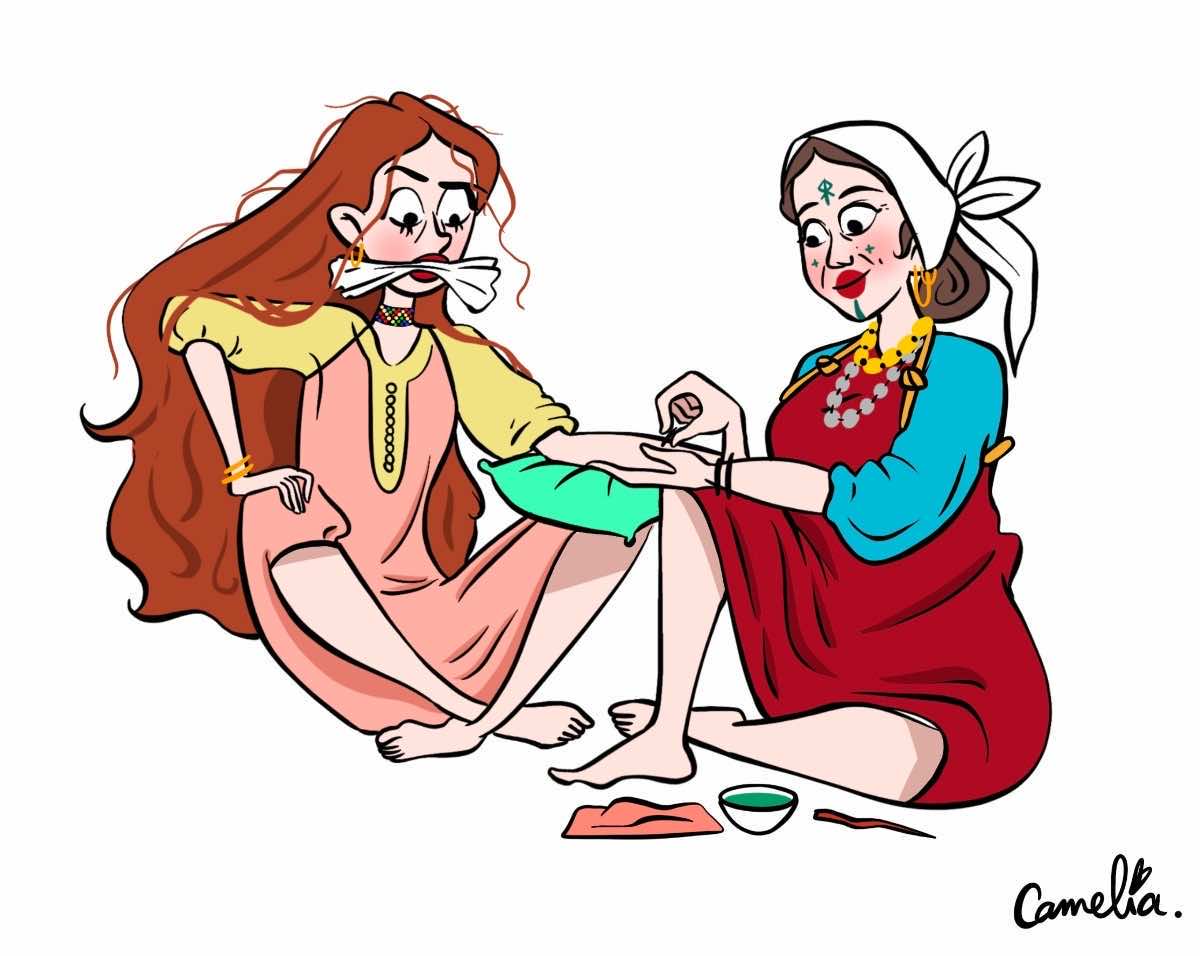 Moroccan Artist Camelia Khadraoui Illustrates Amazigh Tattoo Culture