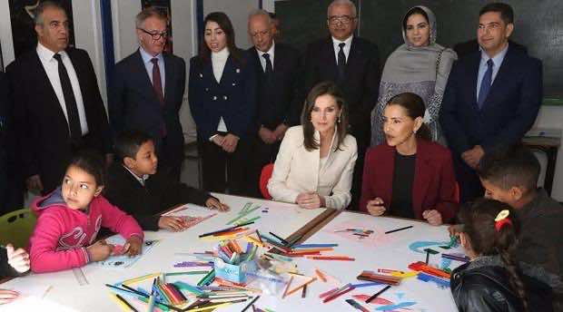 Morocco’s Princess Lalla Meryem, Spain’s Queen Letizia Visit Sale School