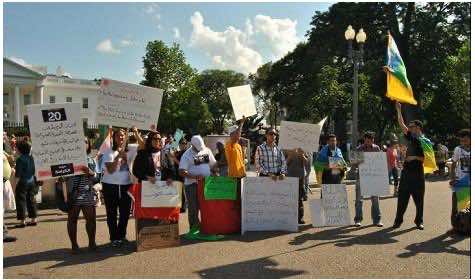 Rally in front of the White-House in support of democracy in Morocco