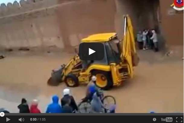 Video: Falling Wall Almost Killed Group of People Standing Nearby