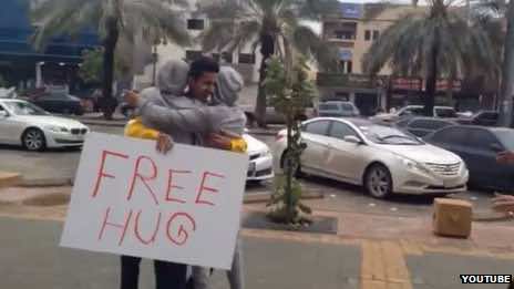 Two Saudi men arrested for offering free hugs in Riyadh