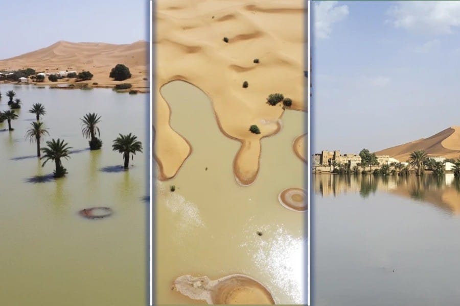 In Half a Century, Rare Saharan Floods Fill Dry Lake Beds in Morocco