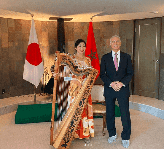 Japanese Harpist Plays Morocco’s National Anthem in Tokyo