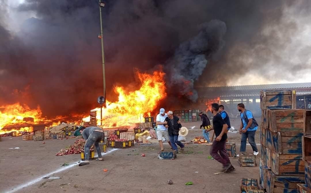 Massive Fire Engulfs Wholesale Market Warehouse in Marrakech