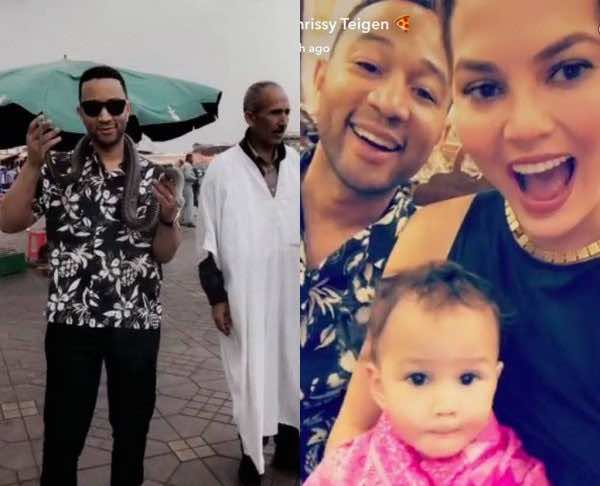 John Legend and Chrissy Teigen Vacationing in Marrakech