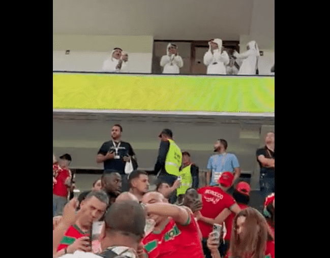 Qatar’s Emir Tamim bin Hamad Cheers for Moroccan National Team