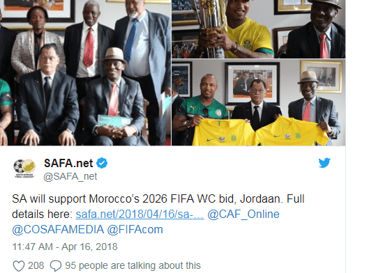 South Africa Retracts Support for Morocco’s 2026 World Cup Bid
