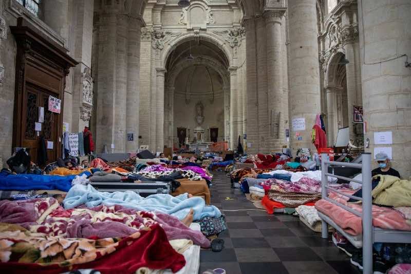 Undocumented Moroccans in Belgium Protesting by Six Week Hunger Strike