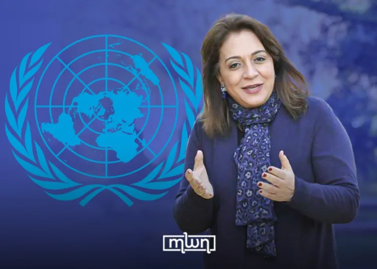 Nadia Amal Bernoussi as president of the UN Human Rights Council's Advisory Committee at its 33rd session in Geneva.