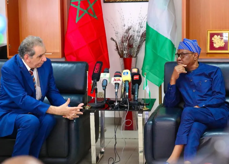 Moroccan Ambassador Moha Tagma meets Nigeria’s FCT Minister Nyesom Wike.