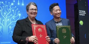 Signing ceremony of the amendment to the partnership agreement between the Moroccan Ministry of Education and Samsung Electronics Maghreb Arab