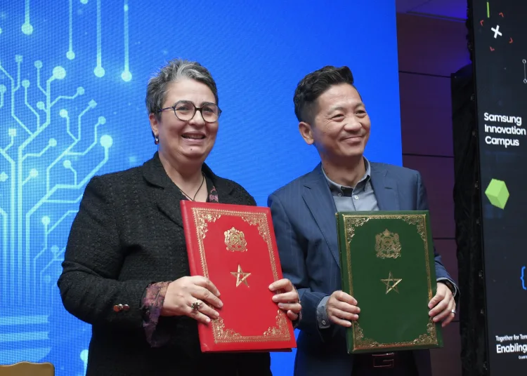 Signing ceremony of the amendment to the partnership agreement between the Moroccan Ministry of Education and Samsung Electronics Maghreb Arab