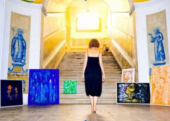 A glimpse from Hajar Lmortaji’s solo exhibition at the Chapel of Dona Filipa da Silva