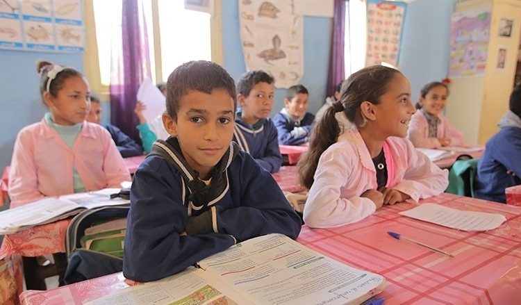 Primary school students in Morocco