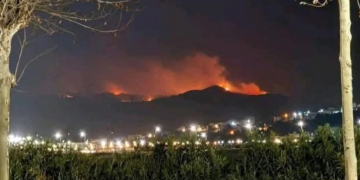 The fire in Tetouan coincided with rainfall in the area