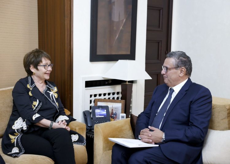 Moroccan Head of Government Aziz Akhannouch and EBRD President Renaud-Basso on the sidelines of the Africa Investment Forum (AIF)