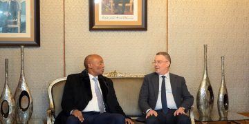 FRMF President Fouzi Lekjaa hosted CAF President Patrice Motsepe in Rabat Sunday.