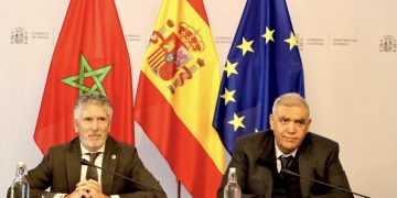 Moroccan Interior Minister Abdelouafi Laftit with his Spanish counterpart