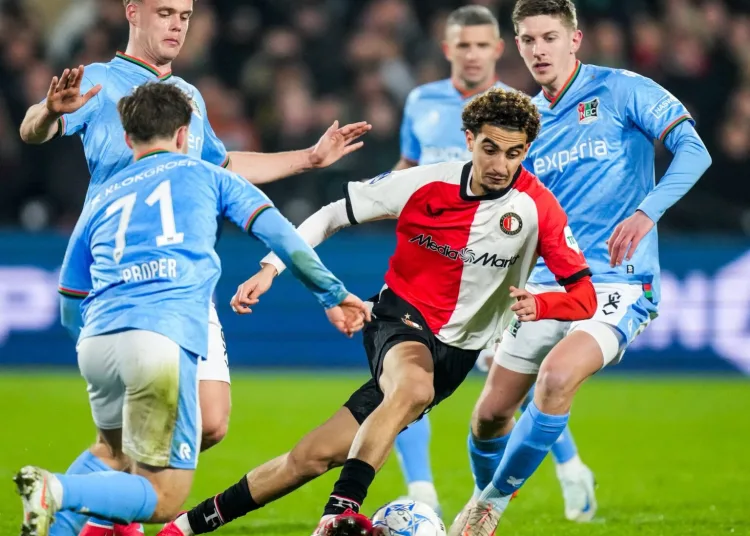 Oussama Targhalline made a strong impression in his first start for Feyenoord, delivering a commanding performance in midfield. 