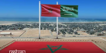 Morocco and Saudi Arabia flags