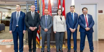 The delegation participated in detailed discussions about USACE’s emergency response protocols, navigation mission, and public affairs operations.