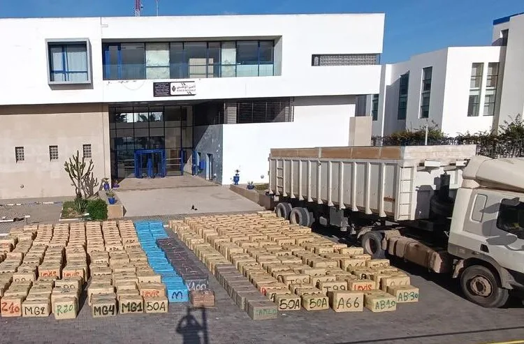 Moroccan security forces seize nearly 18 tons of cannabis in major drug bust.