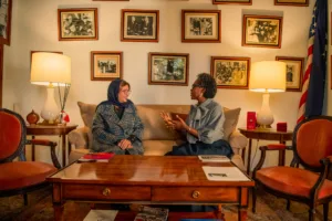 Moroccan judge Mina Sougrati and US Consul General in Casablanca, Marissa Scott