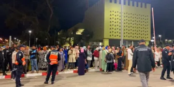 Families gathered outside Kenitra hospital