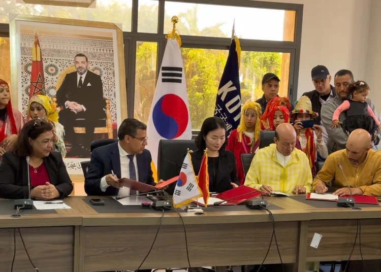 The handover ceremony of the equipment in Sidi Taibi