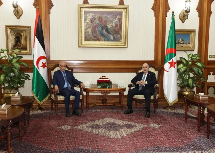 Algerian President Abdelmadjid Tebboune received Polisario Front leader Brahim Ghali at the presidential palace in Algiers on Wednesday.