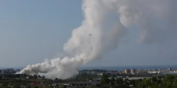 Toxic chlorine cloud near Barcelona. LLUIS GENE / AFP