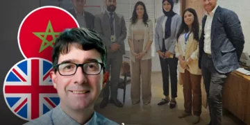 Mark Owen, the UK Visas and Immigration (UKVI) Director (left), and UKVI team at the VFS.