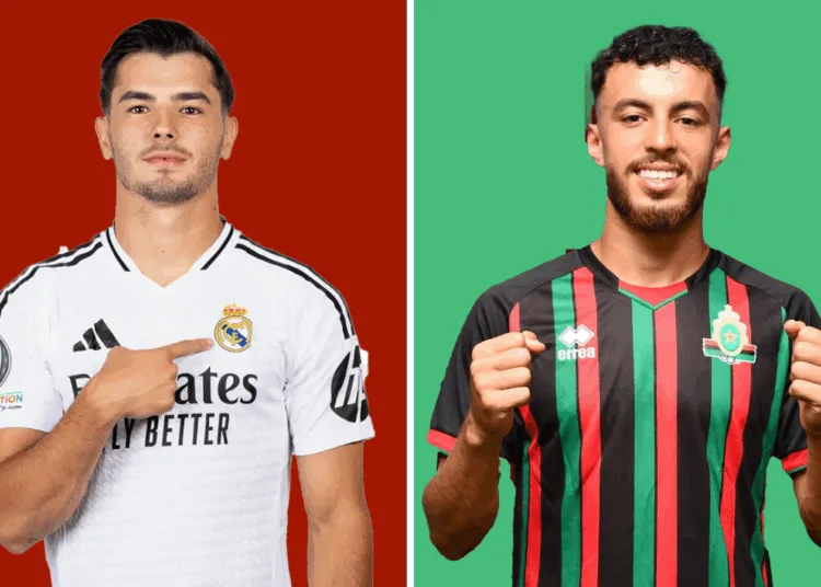 Amine Zahzouh (on the right) replaces injured Brahim Diaz.