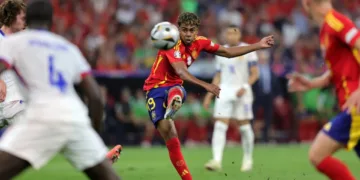 Lamine Yamal scored the first goal for Spain against France with a long-range shot in the Euros semi-final.