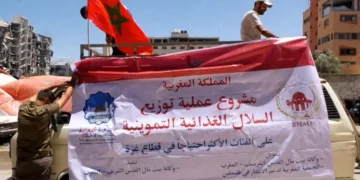 Bayt Mal Al-Qods Acharif Agency implemented the third phase of Morocco’s humanitarian aid campaign on Saturday in the Al-Bureij camp in eastern Gaza.