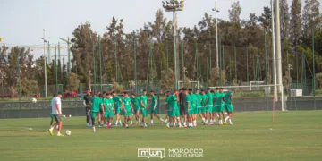 The Moroccan national team for local players A held a training session yesterday with media access granted for the first 15 minutes.