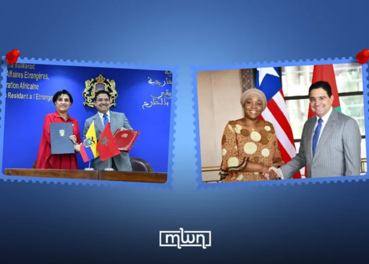 Morocco's Minister of Foreign Affairs and his Ecuadorian and Liberian counterparts