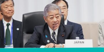 Japanese Foreign Minister Takeshi Iwaya at the opening of the ministerial meeting of TICAD-9