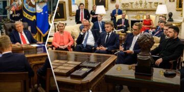 Ukrainian President Volodymyr Zelensky, joined by European leaders, met with President Donald Trump in Washington on Monday for high-stakes talks on the war in Ukraine.
