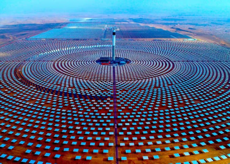 Saudi-based ACWA Power’s 580MW solar thermal power station at Ouarzazate in Morocco includes both tower (foreground) and trough Concentrated Solar Power (CSP)
