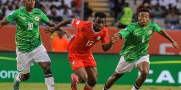 Kenya and Madagascar players during their CHAN 2024 clash